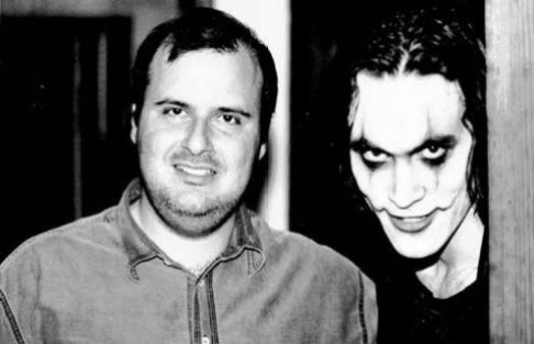 Alex Proyas, director of The Crow, with Brandon Lee. Jan, 1993.